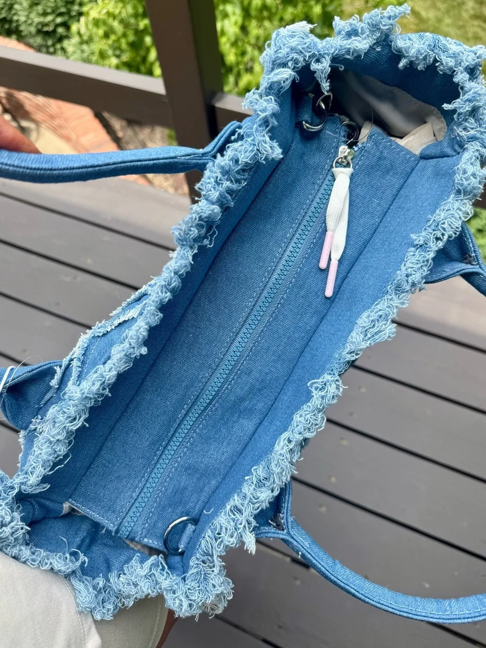 Wildfox Frayed Denim Tote Bag - Blue